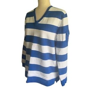 Lauren Ralph Lauren Rugby Polo Shirt Women's Size M Striped Long Sleeve Preppy